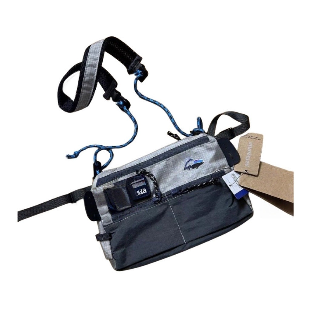 Waterproof Outdoor Crossbody Bag - Lightweight Polyester with Adjustable Strap & Multiple Pockets(Grey)