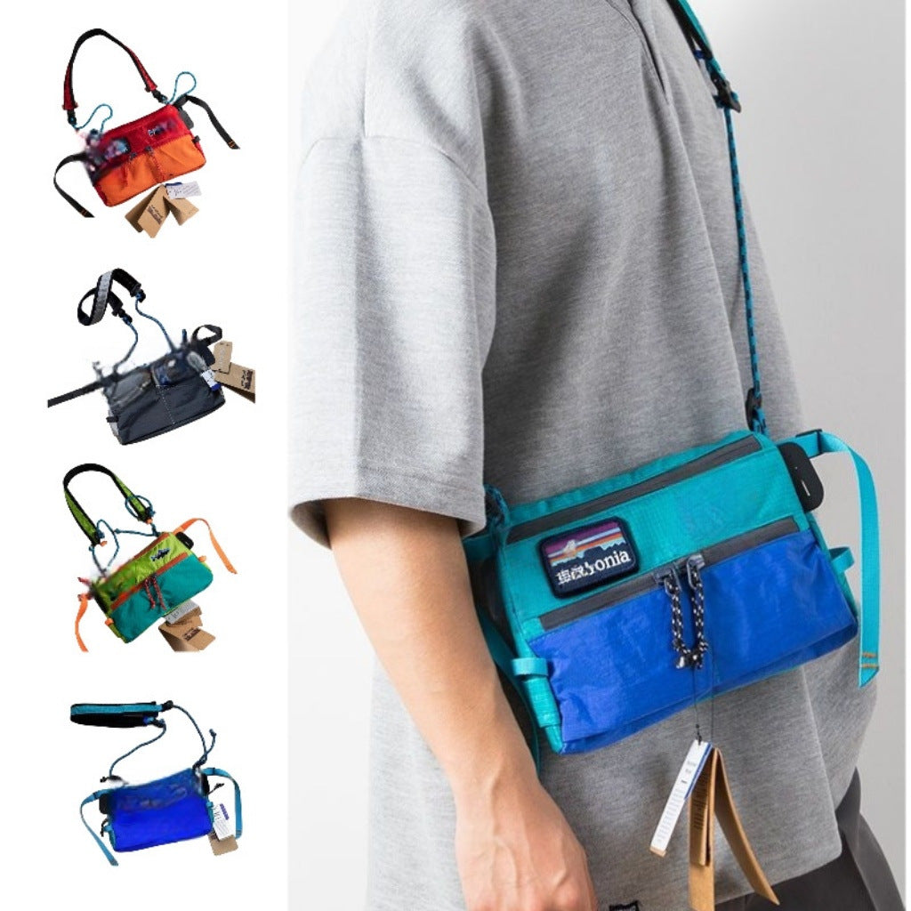 Waterproof Outdoor Crossbody Bag - Lightweight Polyester with Adjustable Strap & Multiple Pockets(Black)