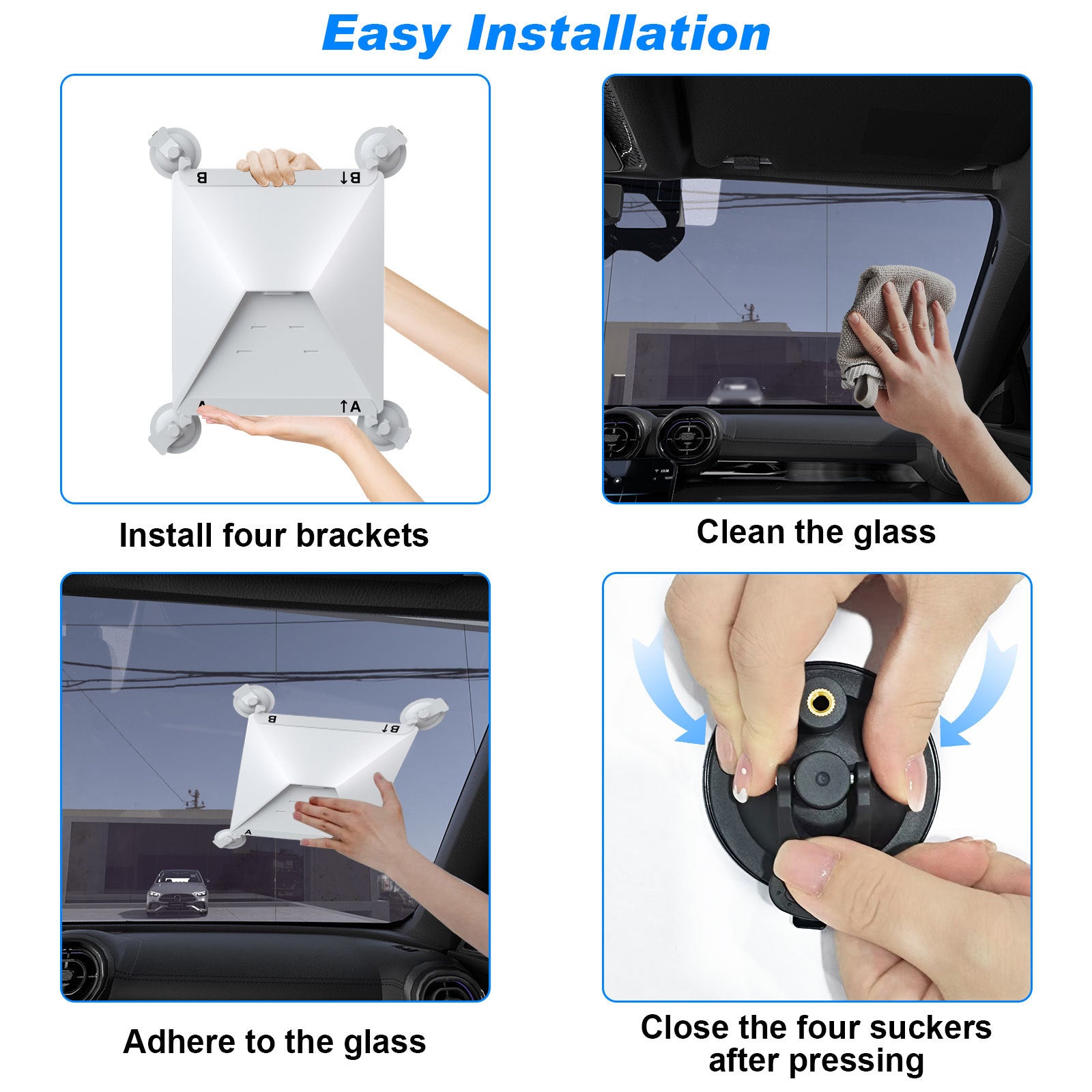 White Heavy-Duty Suction Cup Mount for Starlink Mini - All-Weather Car, RV & Boat Bracket