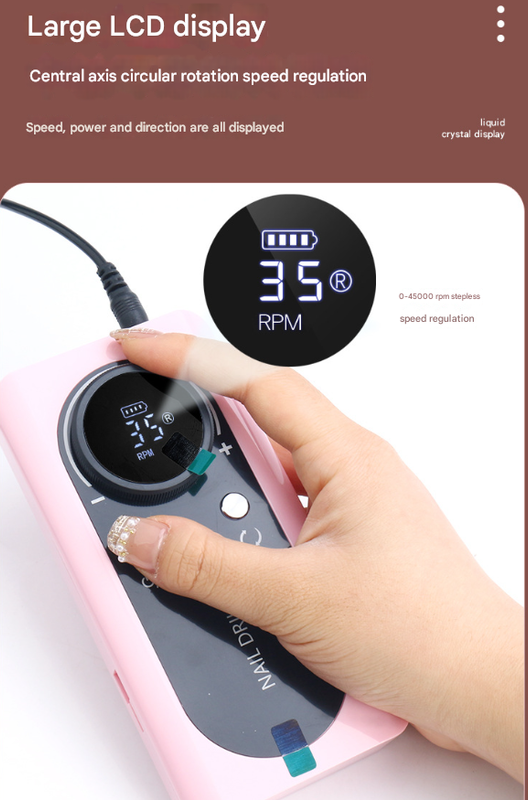 Purple Professional Rechargeable Nail Drill Machine - 45000RPM Portable E-File Kit for Acrylic, Gel, Polishing & Manicure