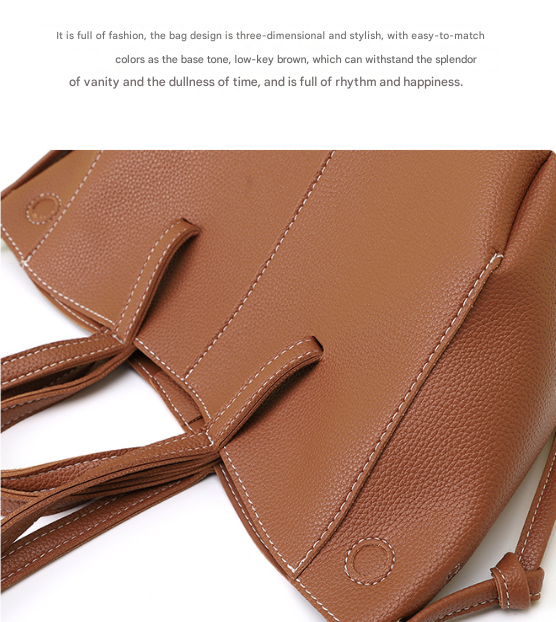 Grey Chic Minimalist PU Leather Tote Bag - Women's Versatile Shoulder Handbag with Contrast Stitching