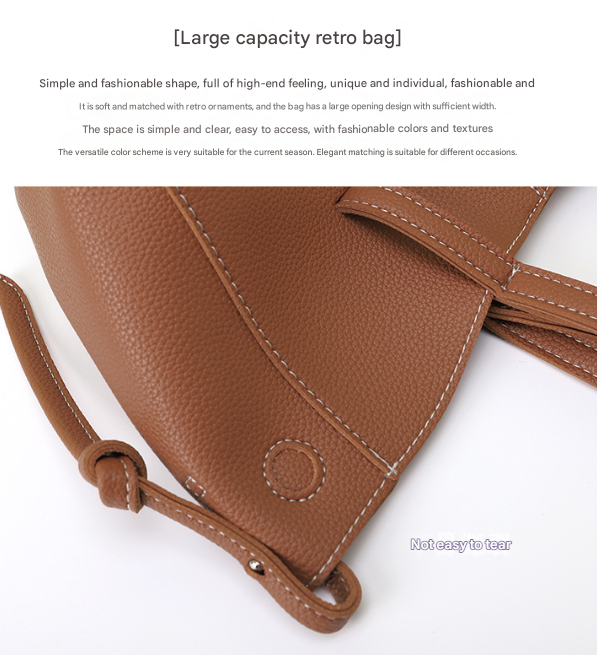 Grey Chic Minimalist PU Leather Tote Bag - Women's Versatile Shoulder Handbag with Contrast Stitching
