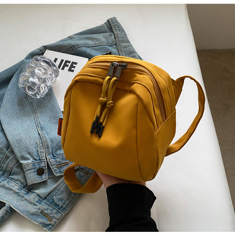 Yellow Lightweight Canvas Crossbody Bag - Minimalist Casual Shoulder Satchel with Adjustable Strap