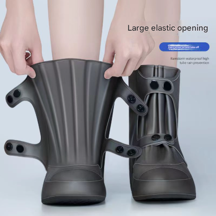 2 Pcs Size S Dark Grey Reusable Waterproof Shoe Covers - Heavy Duty Non-Slip Rain Boot Protectors