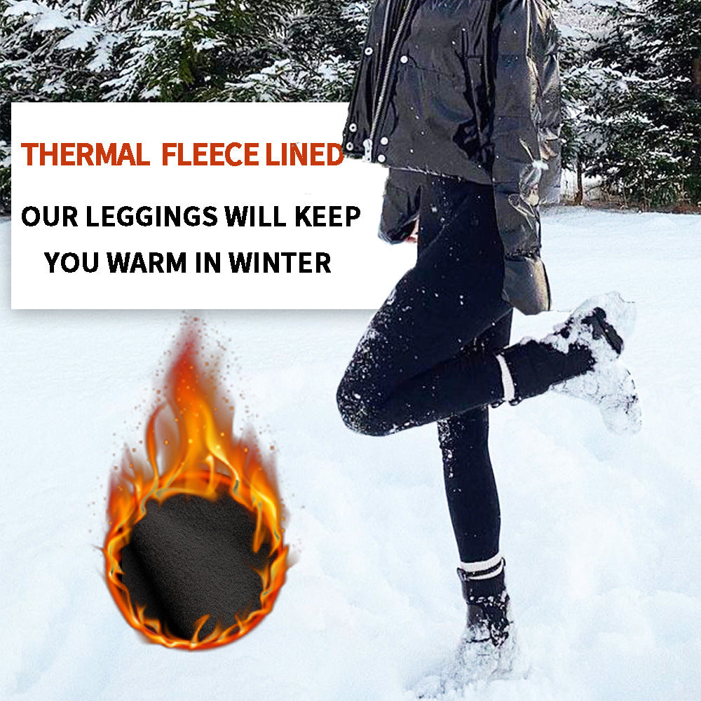 Size XXL Grey Women's Mid Waist Plush Leggings with Pockets - Autumn and Winter Leggings with Pockets