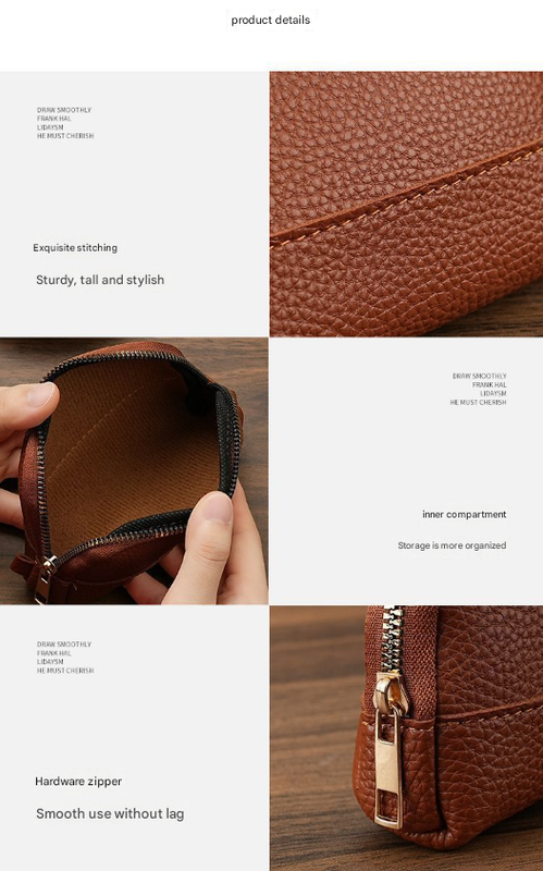 3 Pcs Brown Elegant Faux Leather Coin Purse - Mini Zipper Pouch & Compact Card Holder Wallet