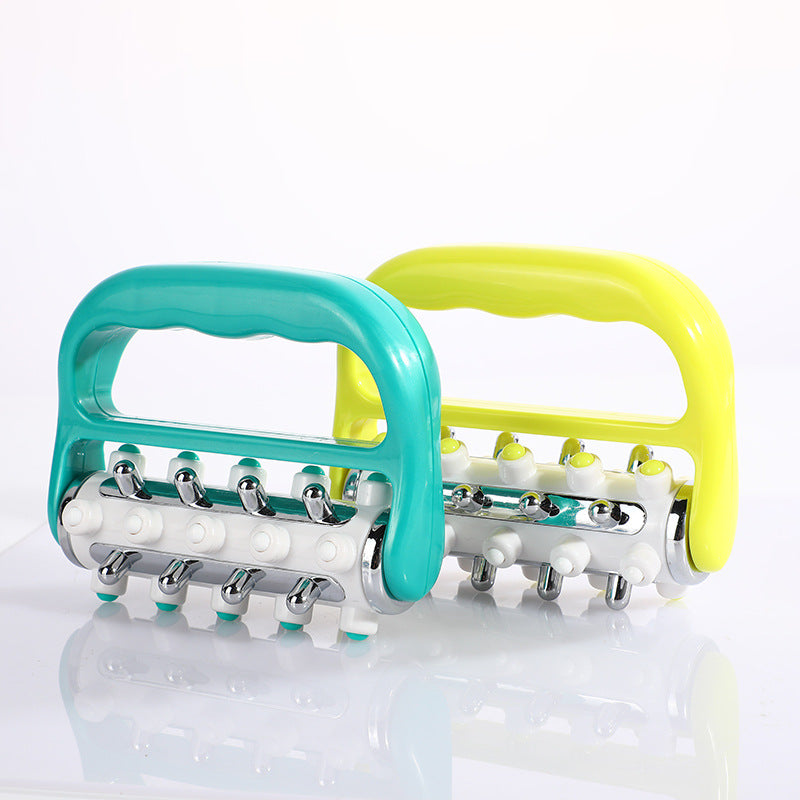 Light Green Ergonomic Body Roller Massager - Handheld Deep Tissue Tool for Muscle Relief and Fascia Release