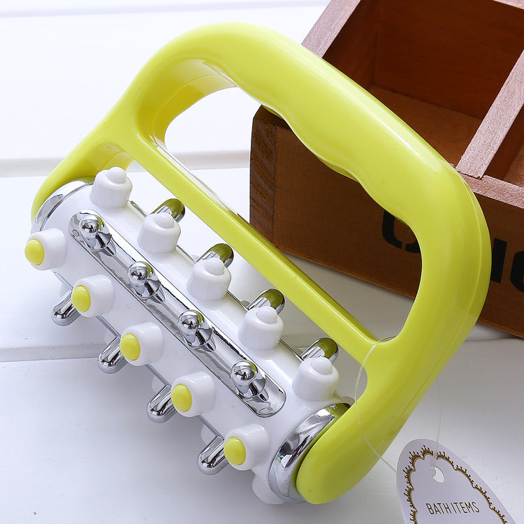 Blue Ergonomic Body Roller Massager - Handheld Deep Tissue Tool for Muscle Relief and Fascia Release
