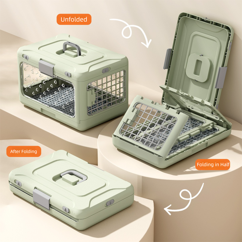 Yellow Premium Foldable Pet Carrier Crate - Breathable Aviation Travel Box for Cats & Small Dogs up to 10kg - Portable Car & Flight Transport Case