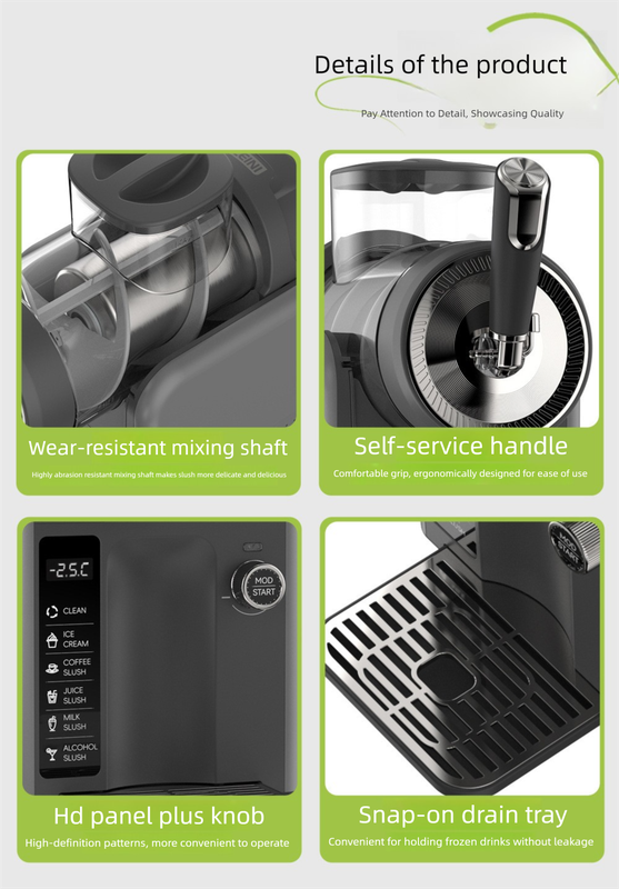 White Compact Home Cold Drink & Ice Cream Maker – Multi-Functional Slush, Milkshake, Coffee, Cocktail & Ice Cream Machine with Auto-Clean Function (AU Plug)