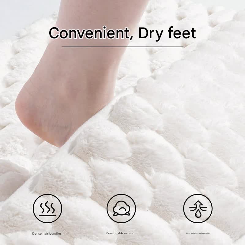 Luxury Plush Memory Foam Bath Mat with Foot Drying Panel - Super Absorbent & Non-Slip Bathroom Rug(Coral gray)