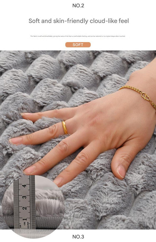 Plush Cobblestone Memory Foam Bath Mat - Super Absorbent, Non-Slip & Machine Washable(Camel 50*80㎝)