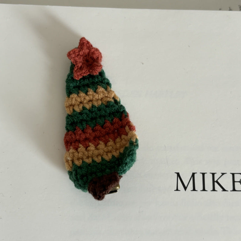 Christmas Collection Hair Clips - Set of 5 Random Main Image Styles, Festive Knitted Tree & Bow BB Clips, Bangs Clips & Hair Accessories