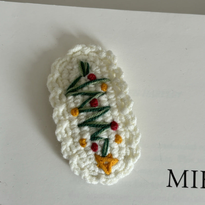 Christmas Collection Hair Clips - Set of 5 Random Main Image Styles, Festive Knitted Tree & Bow BB Clips, Bangs Clips & Hair Accessories