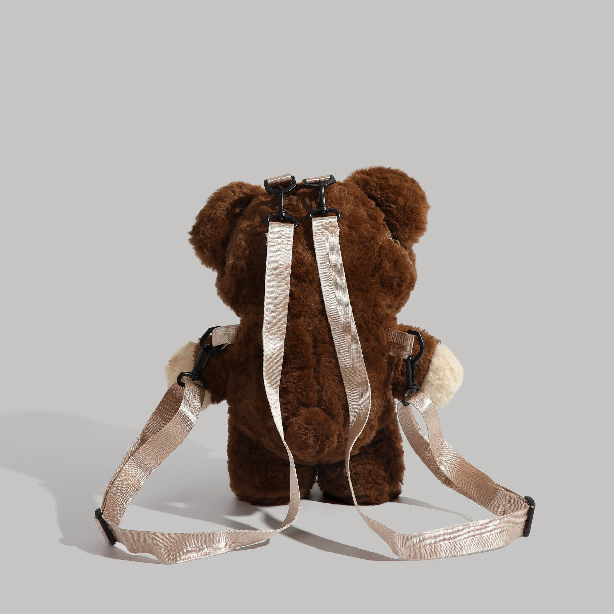 Beige Bear Cute Plush Teddy Bear Backpack Stuffed Animal Rucksack Convertible Shoulder Bag for Girls and Teens Brown Novelty Gift