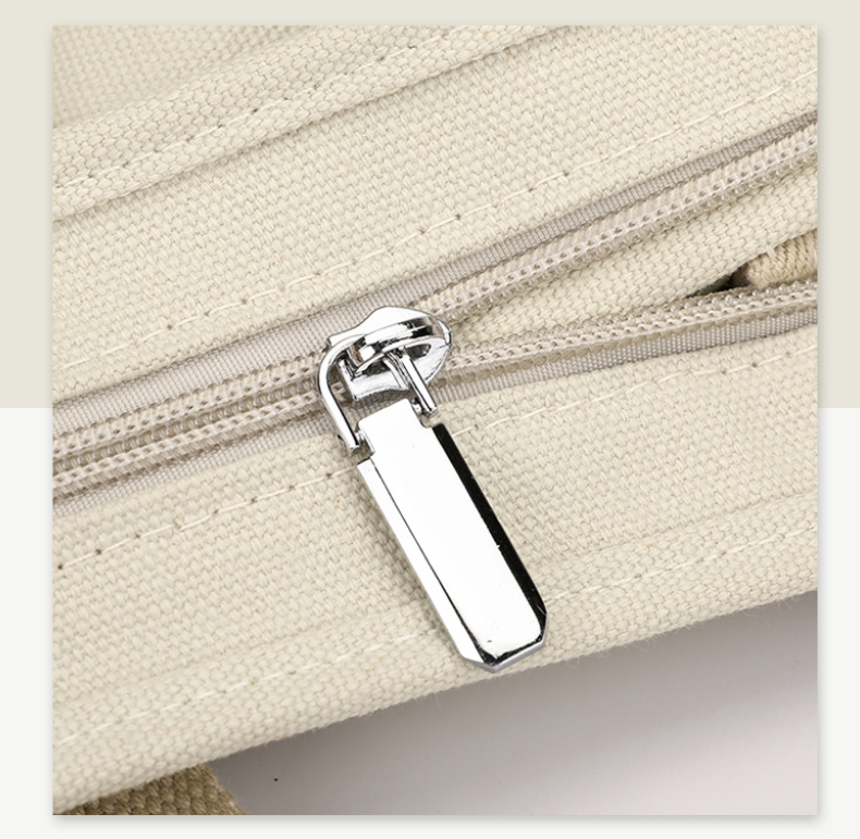 Beige Small Canvas Tote Bag Crossbody Lunch Handbag with Adjustable Strap Fits 9.7 Inch Tablet for Women Daily Work and Travel