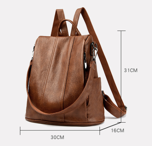 White Women's Anti-Theft Backpack Purse Soft Faux Leather Convertible Rucksack Shoulder Bag Large Capacity 31cm for Travel Work Daily Use