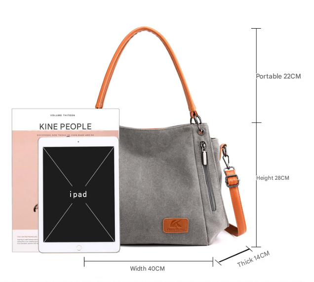 Purple Women's Canvas Hobo Handbag Large Shoulder Tote Bag Adjustable Crossbody Strap Casual Purse 40cm for Work School Travel