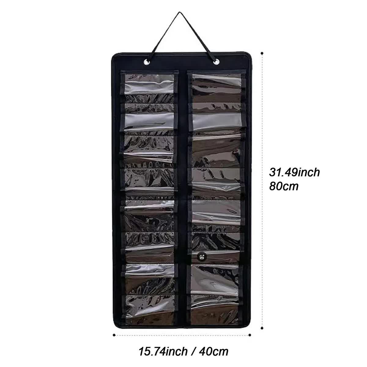 16 Slot Black Felt Hanging Sunglass Organizer(40 * 80 CM) – Foldable Wall Mount Eyewear Storage Rack