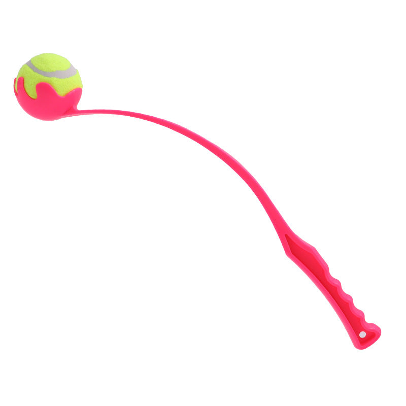 3-Pack Pink PP Dog Tennis Ball Launcher Stick(48 × 8 CM) - Manual Fetch Thrower for Long Distance Outdoor Training & Hands-Free Pickup