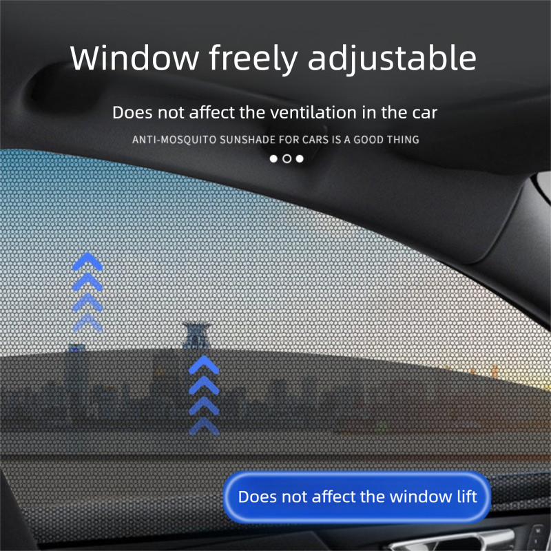 4PCS Car Curtain Screen Mosquito Net for Sedan(2 Front + 2 Rear) - Anti-mosquito Shade in Summer, Sun Protection Ventilation Heat Insulation