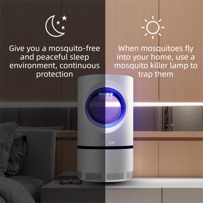 2-Pack Silent UV LED Mosquito Killer Lamp - Indoor Physical Insect Trap & Fly Catcher with USB Power for Home