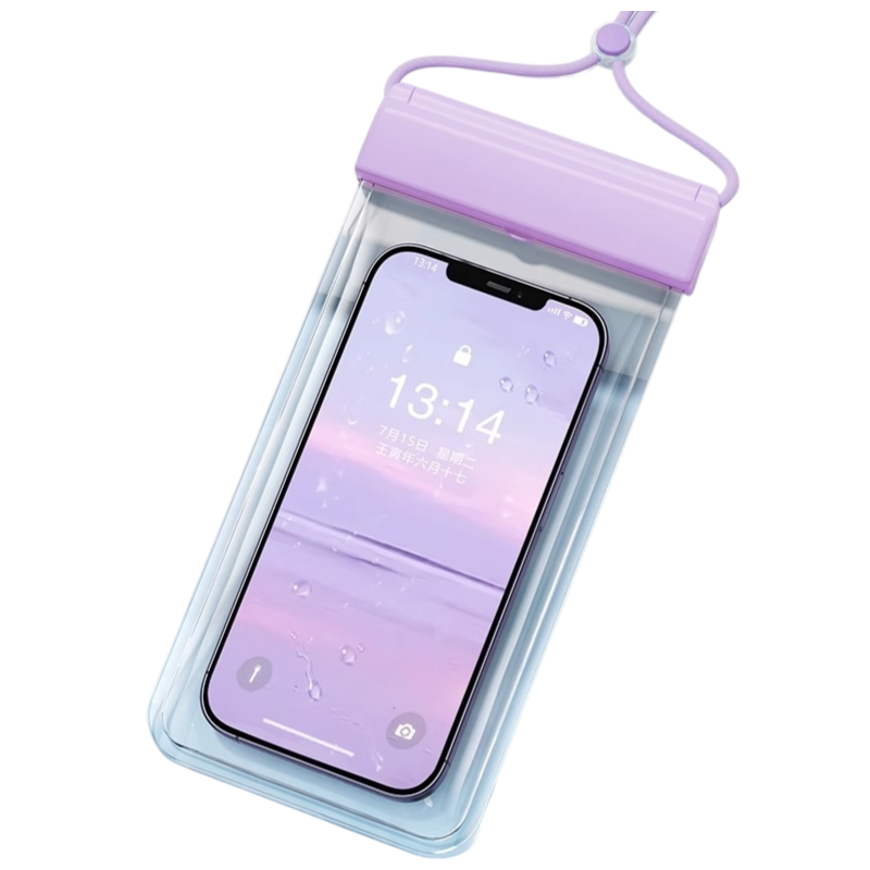 3-PCS Purple IPX8 Waterproof Phone Pouch(19×11 CM) - Universal Touch Screen & Underwater Photo Case for Swimming, Snorkeling, and Beach