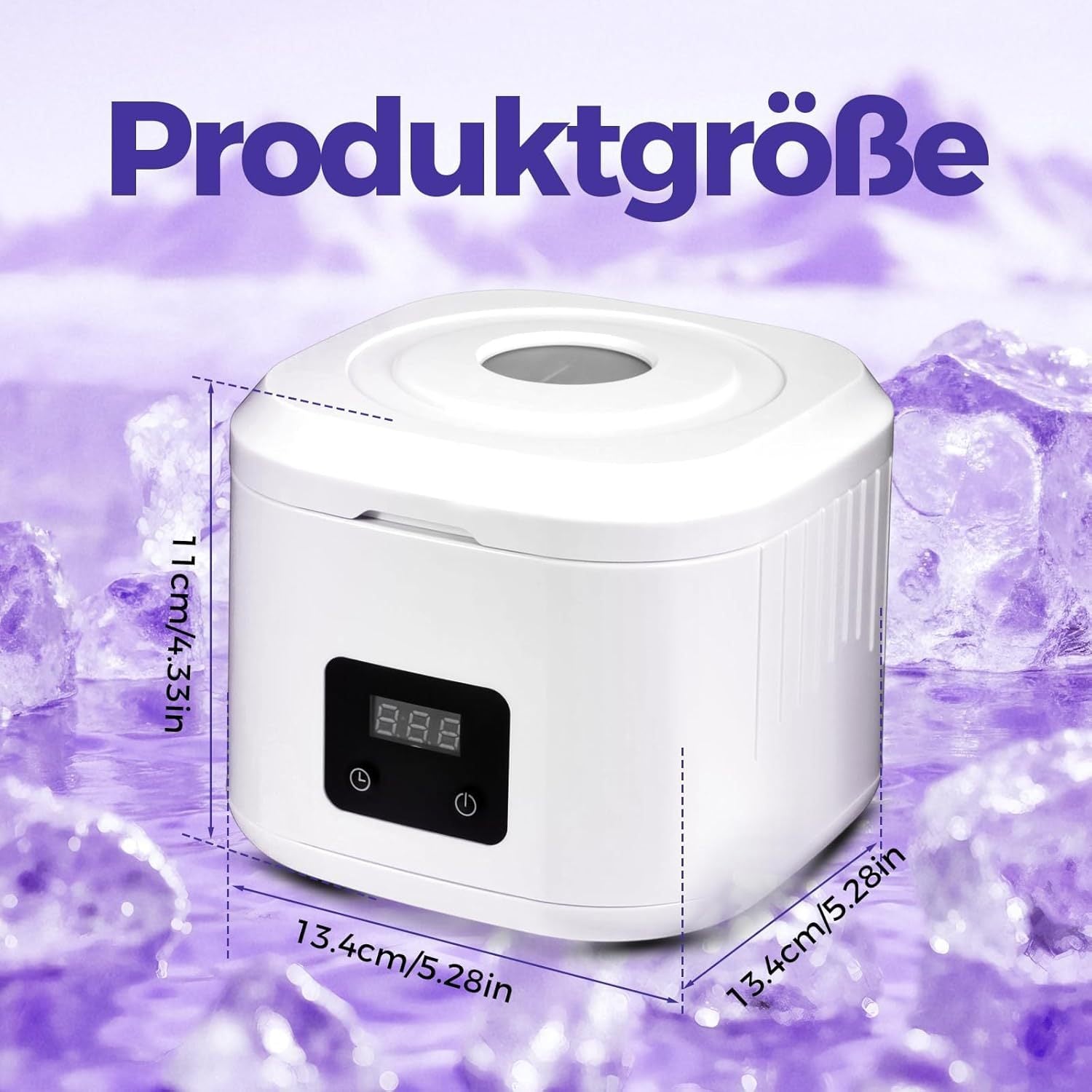 Muti-Functional Portable UV-C Ultrasonic Cleaner (49KHz) - 3 Time Modes for Deep cleaning and Sterilization, 340ml Stainless Steel Tank