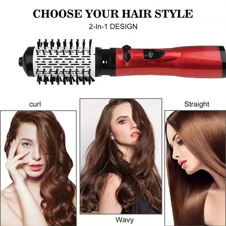 2-in-1 Grey-Purple Automatic Rotating Hot Air Styler(38/50mm Curling Barrel) - Multifunctional Hair Dryer Brush, Straightener & Curler with 3 Heat Settings and 360° Bi-directional Rotation