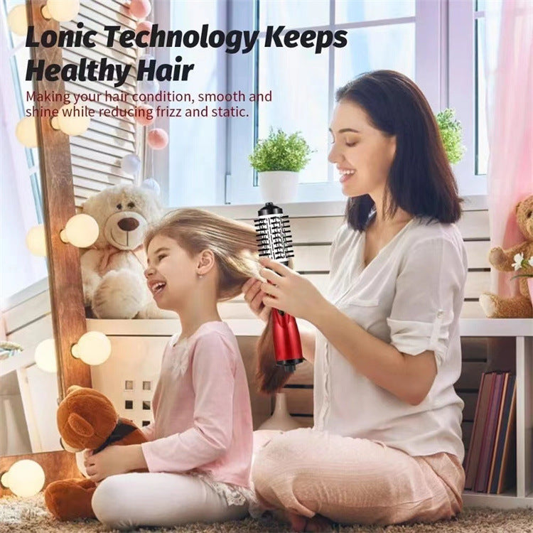 2-in-1 Pink Automatic Rotating Hot Air Styler(38/50mm Curling Barrel) - Multifunctional Hair Dryer Brush, Straightener & Curler with 3 Heat Settings and 360° Bi-directional Rotation