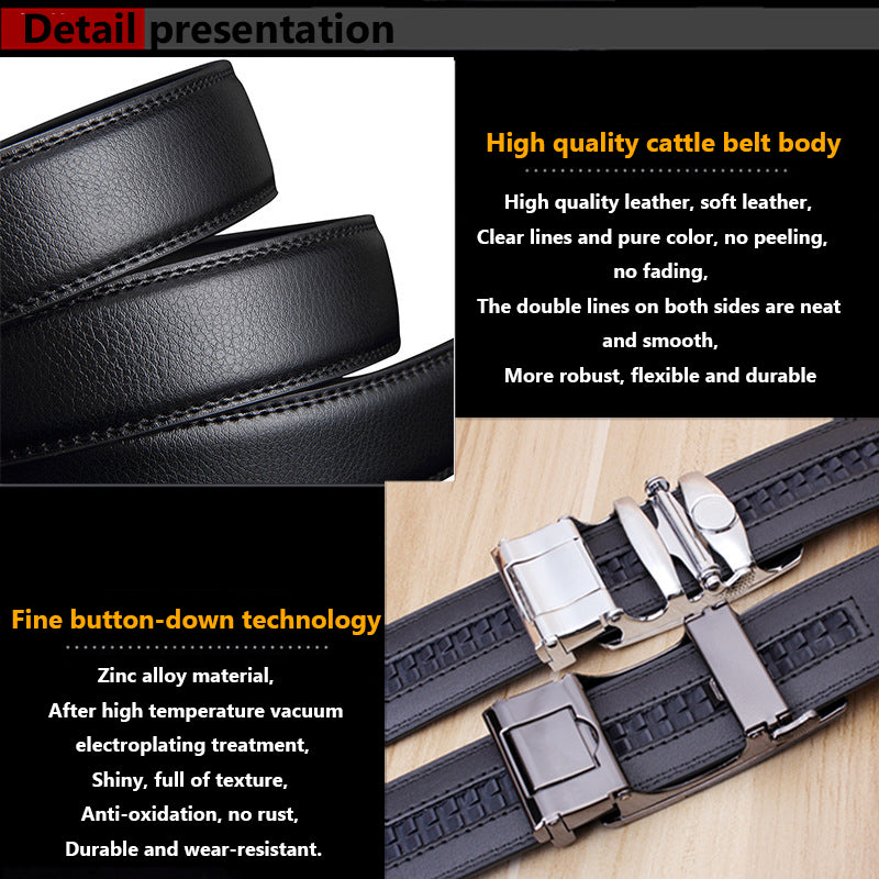 Valentine's Day Gift - Premium Men's Genuine Leather Automatic Buckle Belt - Business & Casual(Style 3)