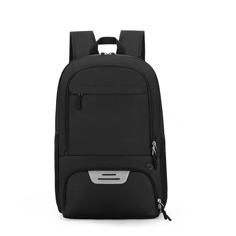 Black Sports Backpack with Separate Shoe & Ball Compartments - Waterproof Gym Bag for Basketball, Soccer, Travel & Daily Use