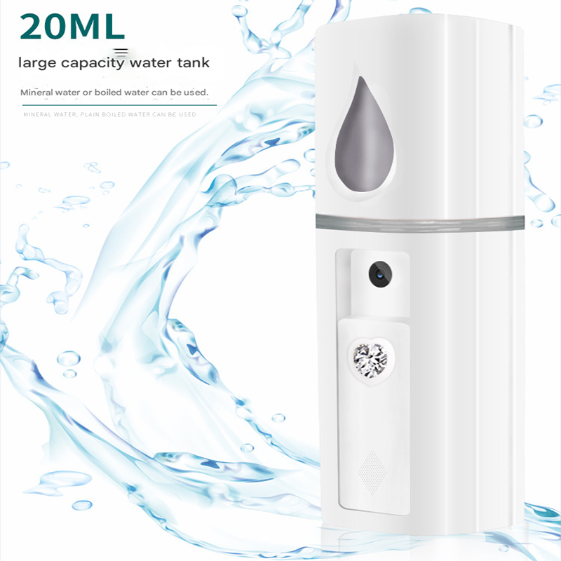 Pink Portable Nano Facial Mister - 20mL USB Rechargeable Hydrating Sprayer for Face & Skin