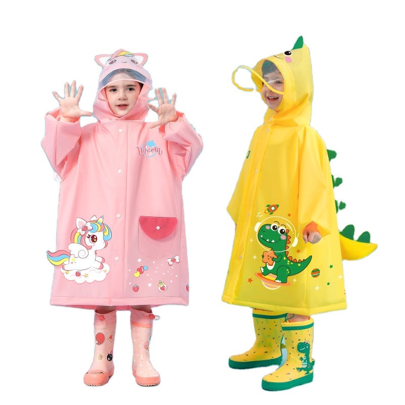 Pink unicorn  Kids Waterproof Raincoat with Expandable Backpack Slot Hooded Rain Jacket for Boys & Girls School & Outdoor(size:XL)