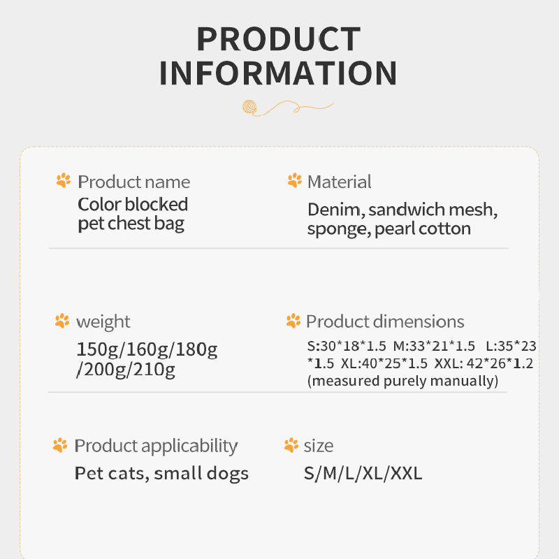 Blue and white two-tone style Pet Carrier Backpack Front Chest Pack Legs Out Breathable Mesh for Small Dogs Cats Hiking Travel Hands Free Adjustable Design(Size:M)