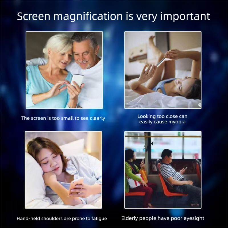 Red Portable 10-Inch Mobile Phone Screen Magnifier with Foldable Stand - 3D HD Video Amplifier for Movies & Reading - Pull-Out Design Compatible with All Smartphones - Ideal for Home, Travel & Camping