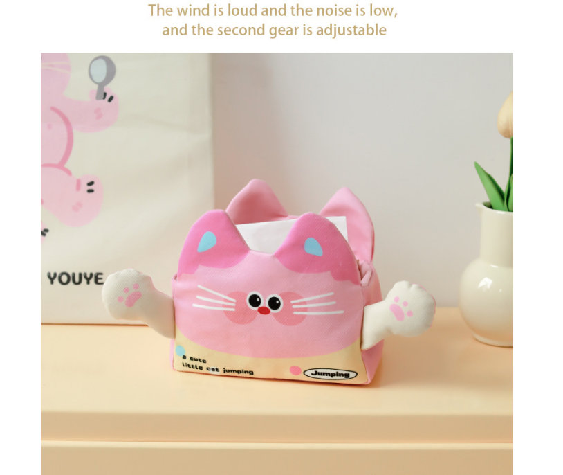 2 Pack Cute Desk Organiser Set Yellow Resin Cloud Pen Holder and Pink Plush Cat Tissue Box Cover for Home Office and Car Decor