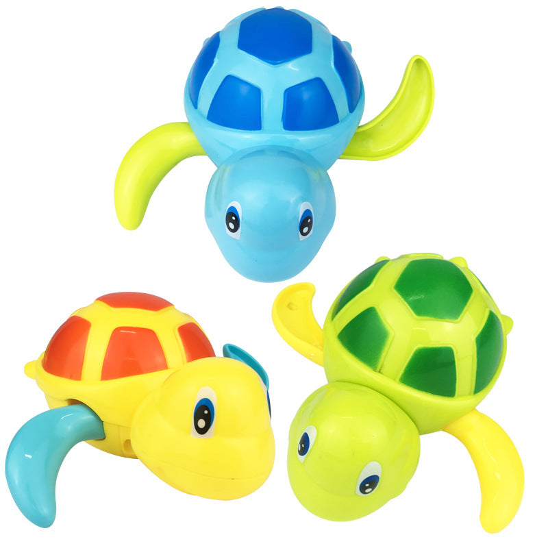 Three-Piece Wind-Up Swimming Turtle Bath Toy Set (Yellow, Green, and Blue Colors), Adorable Floating Turtle Combo, Fun Water Play Toy, Ideal Gift for Infants and Toddlers