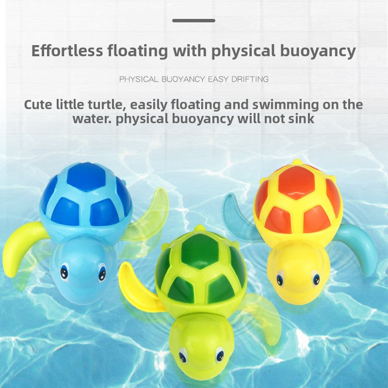 Three-Piece Wind-Up Swimming Turtle Bath Toy Set (Yellow, Green, and Blue Colors), Adorable Floating Turtle Combo, Fun Water Play Toy, Ideal Gift for Infants and Toddlers