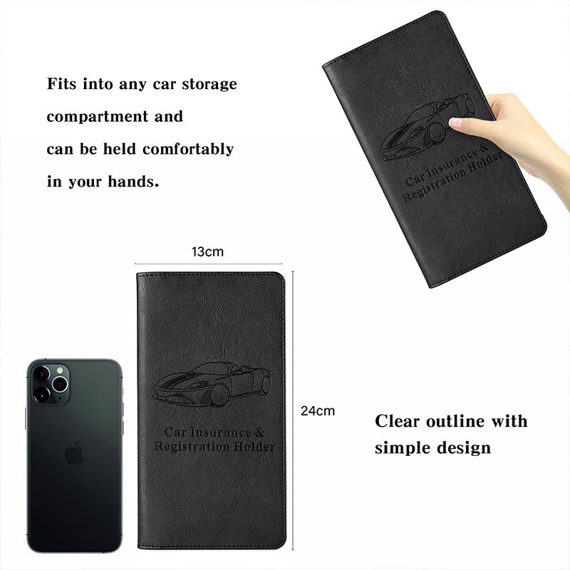 Car Registration and Insurance Holder Rose Red Glitter - Bling Vehicle Document Wallet - Slim Glove Box Organiser for Rego Papers, Logbook & ID Cards - Sparkle Pink PU Leather