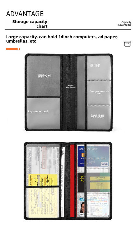 Car Registration and Insurance Holder Pink Glitter - Bling Vehicle Document Wallet with Secure Magnetic Strap - Slim Glove Box Organiser for Rego Papers & Travel IDs - Rose Pink