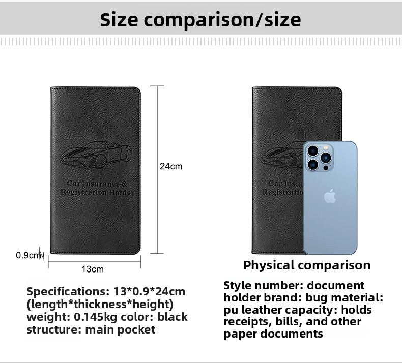 Car Registration and Insurance Holder Pink Glitter - Bling Vehicle Document Wallet with Secure Magnetic Strap - Slim Glove Box Organiser for Rego Papers & Travel IDs - Rose Pink