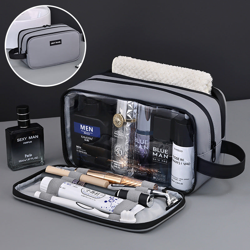 Large Waterproof Men's Toiletry Bag 3-Layer Travel Dopp Kit with Wet Dry Separation Portable Shower Organiser for Gym Business & Holiday Black