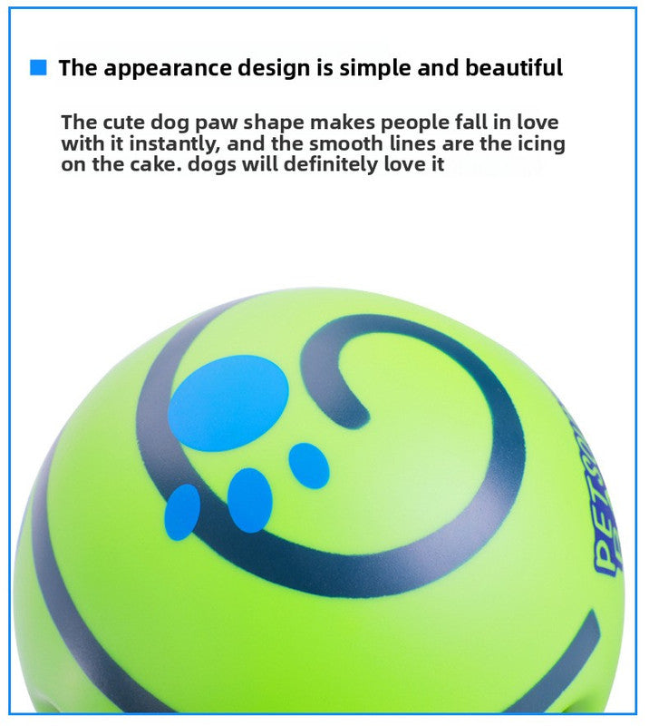 2 Pack Interactive Dog Giggle Ball Set 14cm - Green Wobble Sound Toy & White Glow in the Dark Luminous Ball - No Batteries Required for Medium to Large Dogs