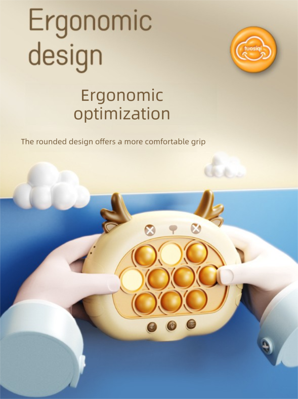 Electronic Fast Push Pop Game - Astronaut Space Edition Fidget Console with Lights & Sound - 4 Modes Memory & Speed Challenge - Interactive Sensory Toy for Kids 3+ & Travel