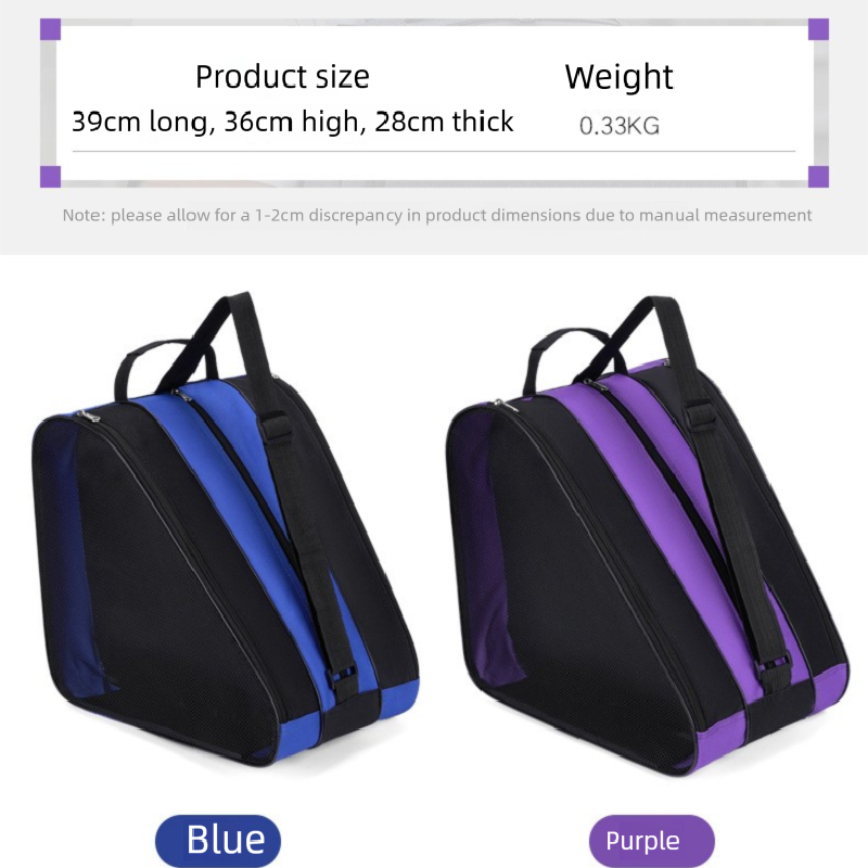 Blue 3-Compartment Roller Skate Bag Breathable Mesh Ice Skate Carrier with Adjustable Shoulder Strap for Kids and Adults Australian Sports Accessories