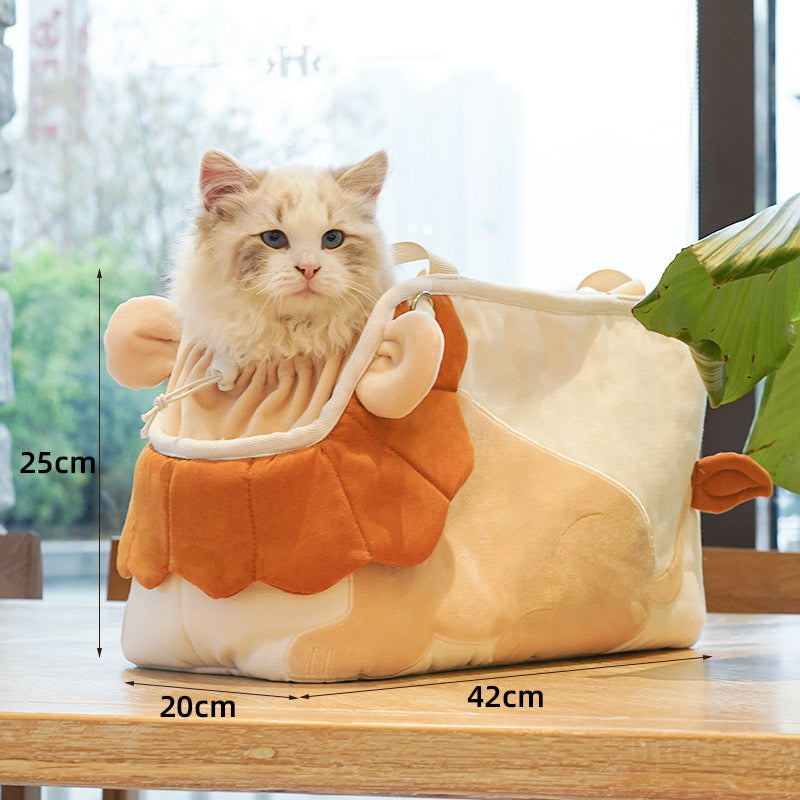 Lion Shape Pet Carrier Bag Large Capacity Breathable Mesh Adjustable Opening Portable Handheld Shoulder Travel Bag for Local Pet Owners and Small Animals