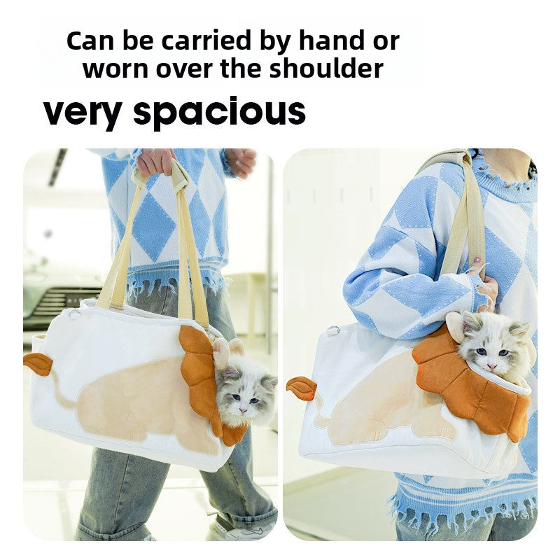 Lion Shape Pet Carrier Bag Large Capacity Breathable Mesh Adjustable Opening Portable Handheld Shoulder Travel Bag for Local Pet Owners and Small Animals