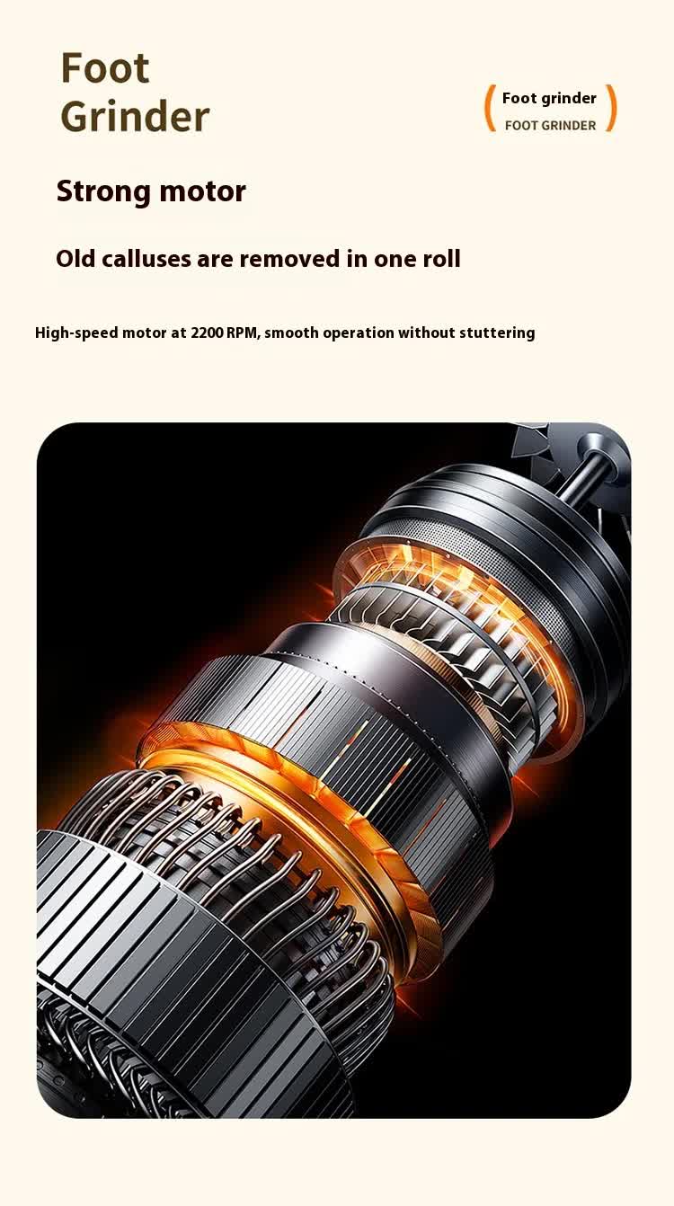 Electric Foot Callus Remover Rechargeable Pedicure Tool with 3 Grinding Heads Portable Dead Skin Exfoliator Ivory White