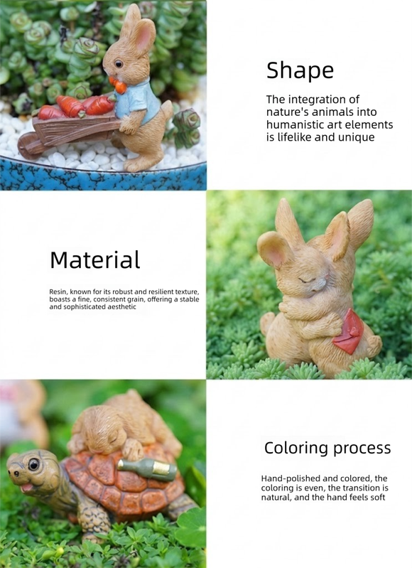 Garden Style "Apple Hedgehog" Succulent Planter Decoration – Cute Animal Figurine Resin Craft for Balcony and Pot Plant
